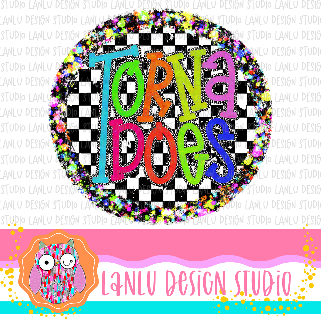 Preppy Brights Checkered Mascot PNG | Tornadoes