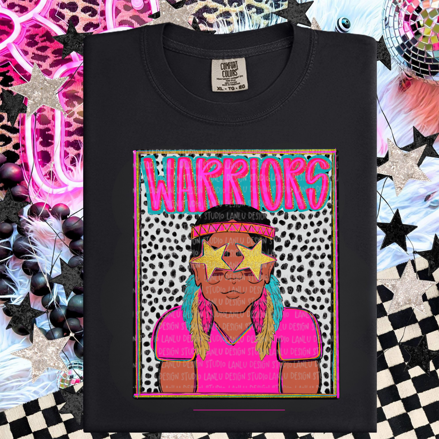 WARRIORS III PREPPY MASCOT PORTRAIT TEE | TEAM SPIRIT| GAME DAY