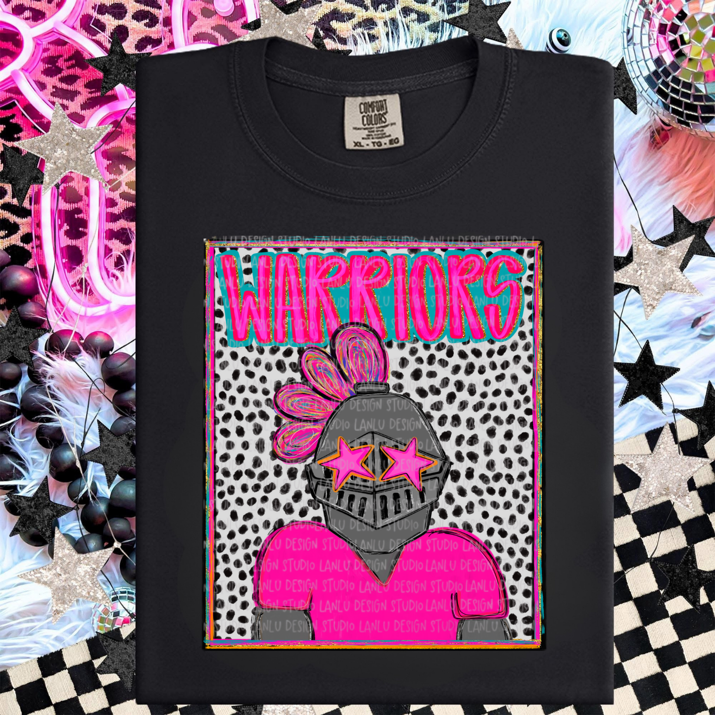 WARRIORS II PREPPY MASCOT PORTRAIT TEE | TEAM SPIRIT| GAME DAY