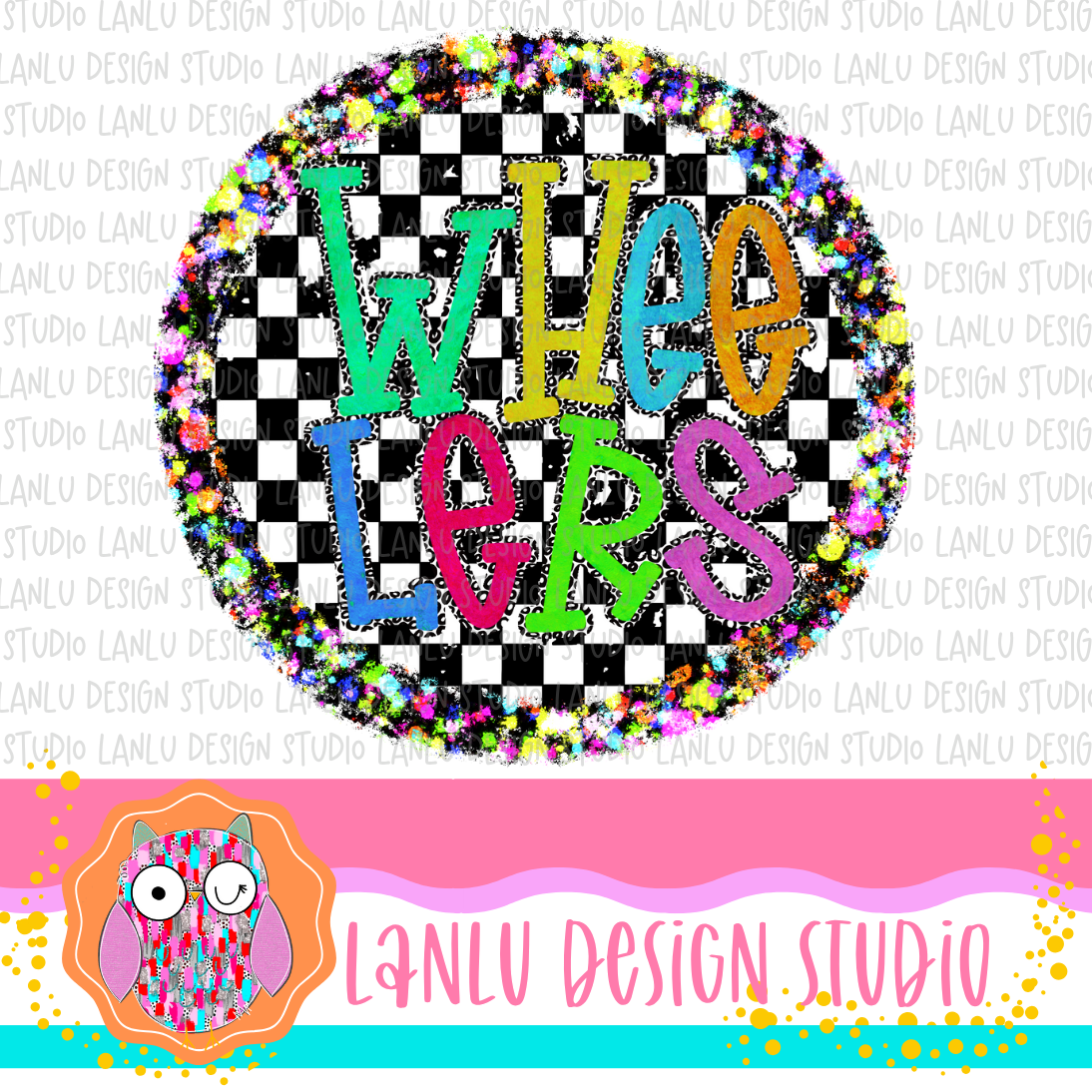 Preppy Brights Checkered Mascot PNG | Wheelers I