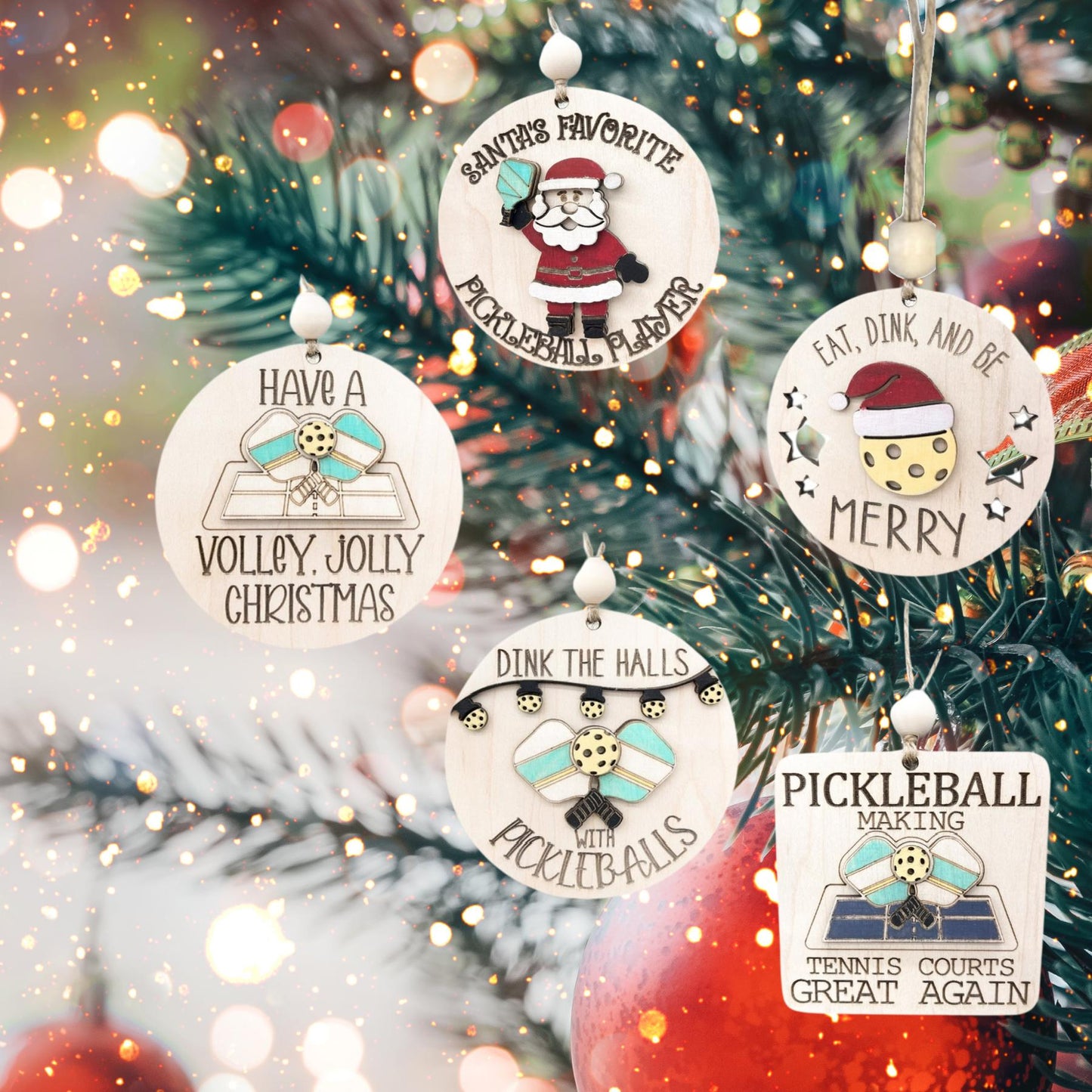 Pickleball Christmas Ornament| Christmas Ornaments | Handmade Christmas Gifts | Custom