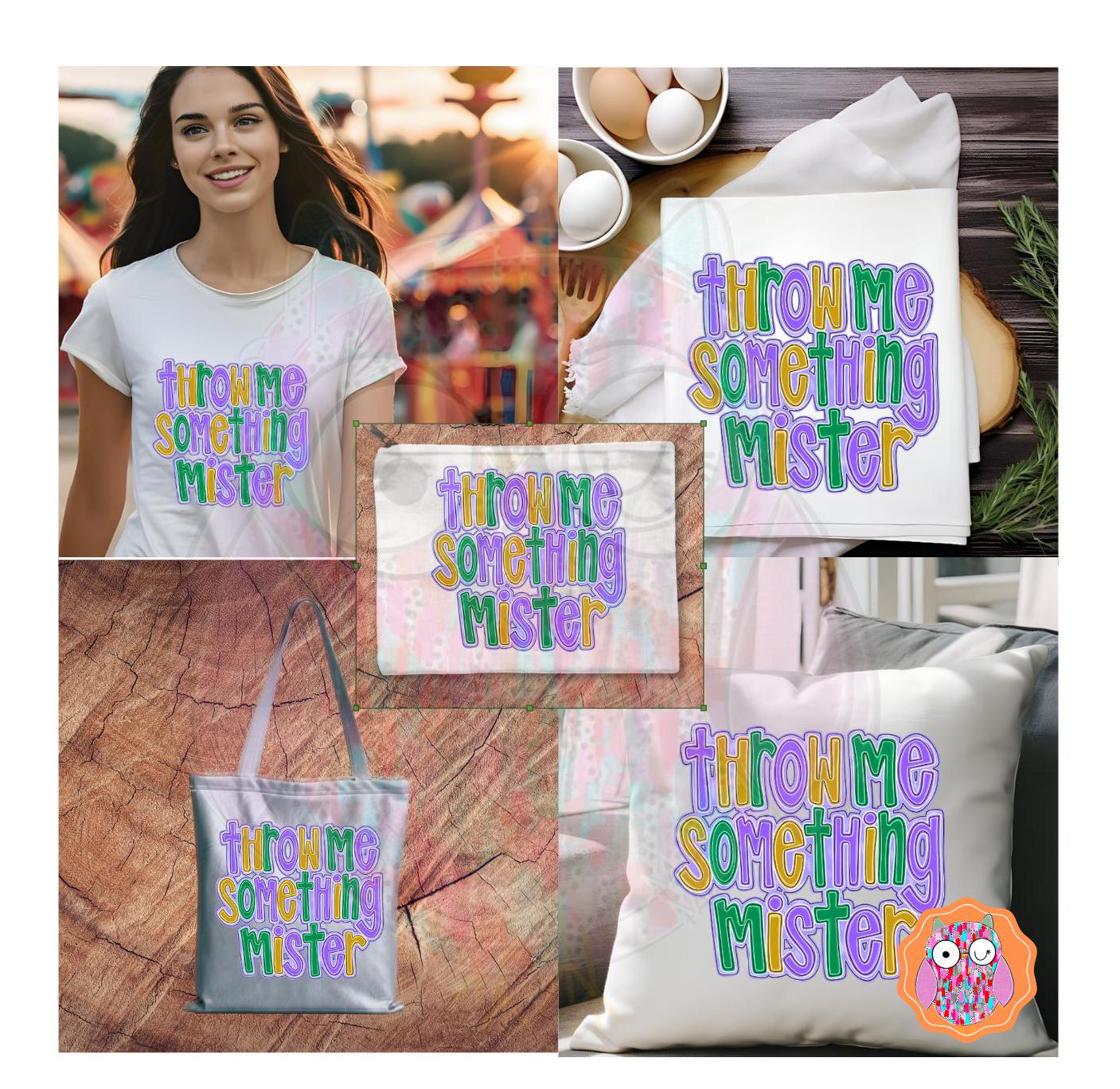 Throw Me Something Mister Mardi Gras T-shirt | Mardi Grad Tote| Mardi Gras Tea Towel| Travel Bag| Louisiana Festival Gift| Mardi Gras