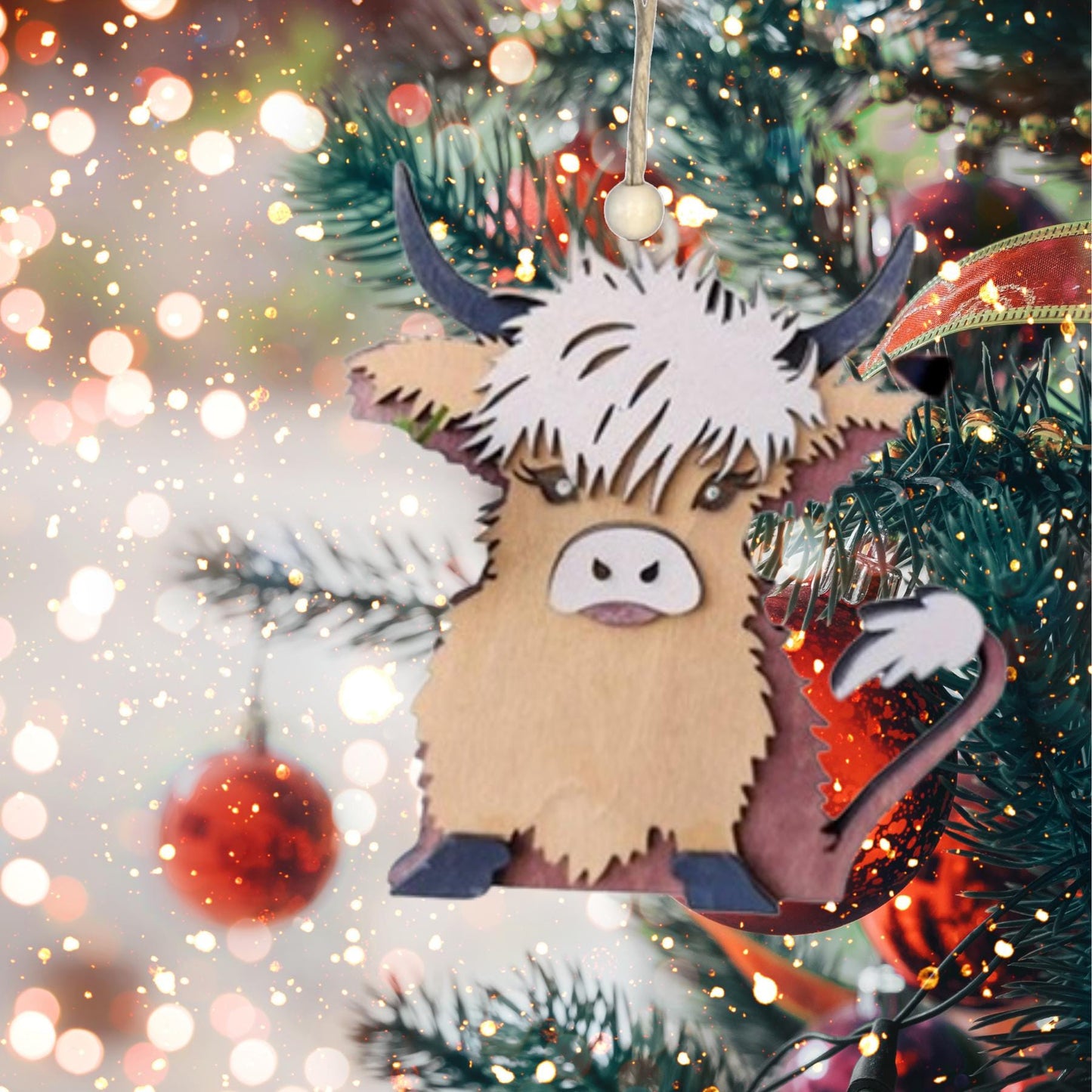 Highland Cow Christmas Ornament| Christmas Ornaments | Handmade Christmas Gifts | Custom