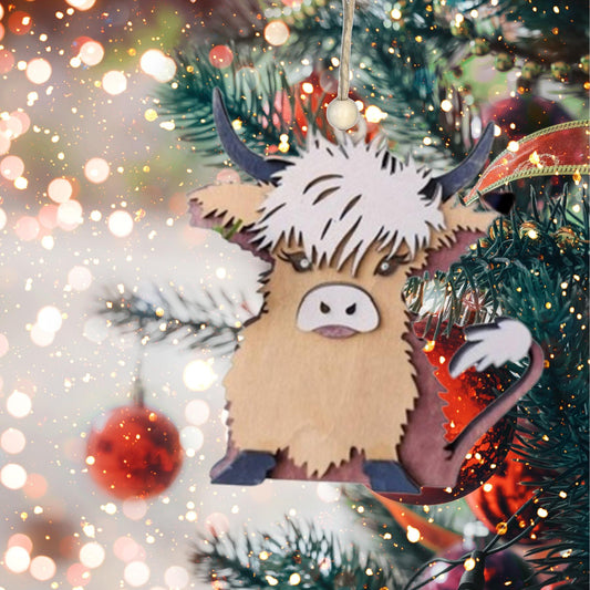 Highland Cow Christmas Ornament| Christmas Ornaments | Handmade Christmas Gifts | Custom