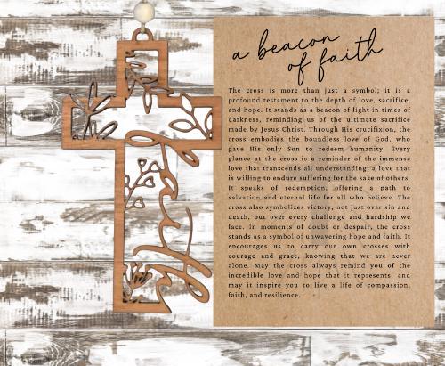 Story Card Cross Ornament| Inspirational Keepsake| Spiritual God Faith Jesus| Car Charm|