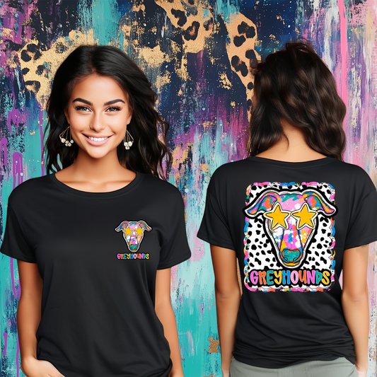 GRAFFITI DOTTY MASCOT TEE | GREYHOUNDS