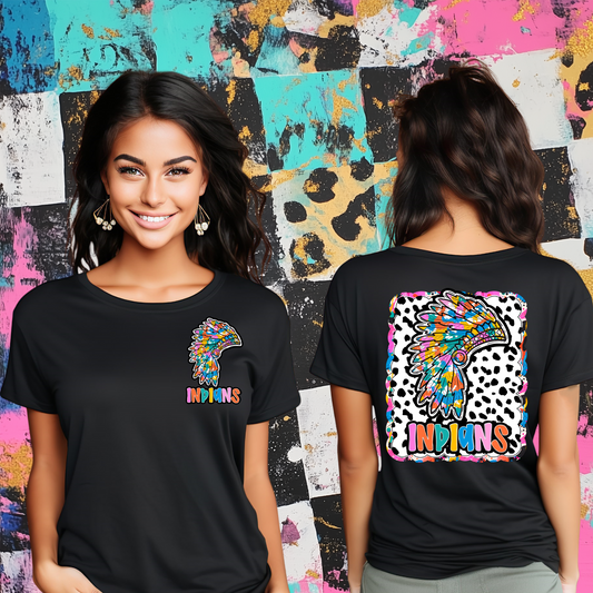 GRAFFITI DOTTY MASCOT TEE | INDIANS