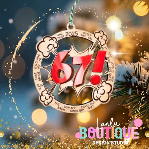 6 7 Christmas Ornament| Christmas Ornaments | Handmade Christmas Gifts | Custom (Copy)