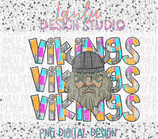 Preppy Paint Stroke Star Eyes Mascot PNG |Vikings II (Copy)