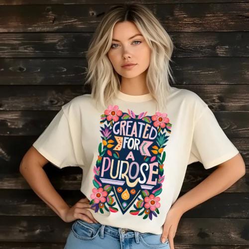 Created with Purpose| Everyday Christian Graphics | Christian Shirt| Jesus Shirt Designs
