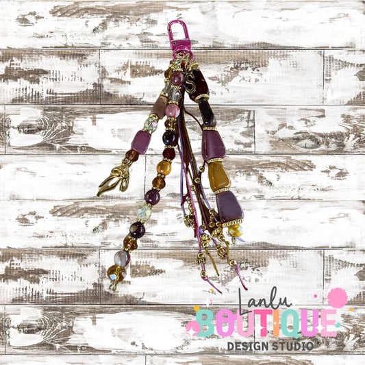 Custom Beaded Keychain | Personalized Name Keychain | Natural Bag Charm | Cute Gift for Her| Handmade Keychain Accessories