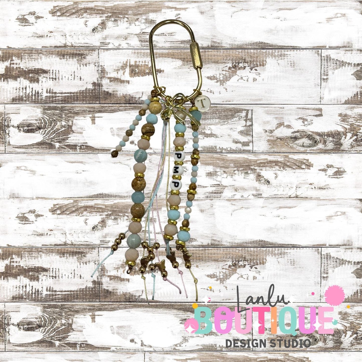 Custom Beaded Keychain | Personalized Name Keychain | Natural Bag Charm | Cute Gift for Her| Handmade Keychain Accessories