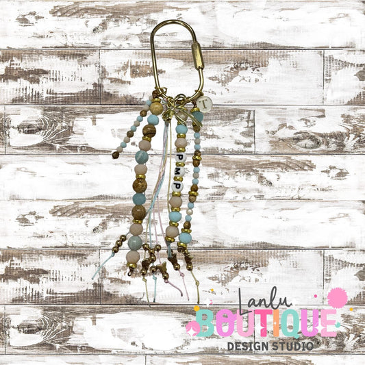 Custom Beaded Keychain | Personalized Name Keychain | Natural Bag Charm | Cute Gift for Her| Handmade Keychain Accessories
