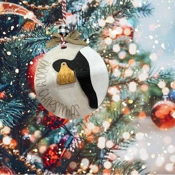 Mooey Christmas Layered Christmas Ornament| Christmas Ornaments | Handmade Christmas Gifts | Custom