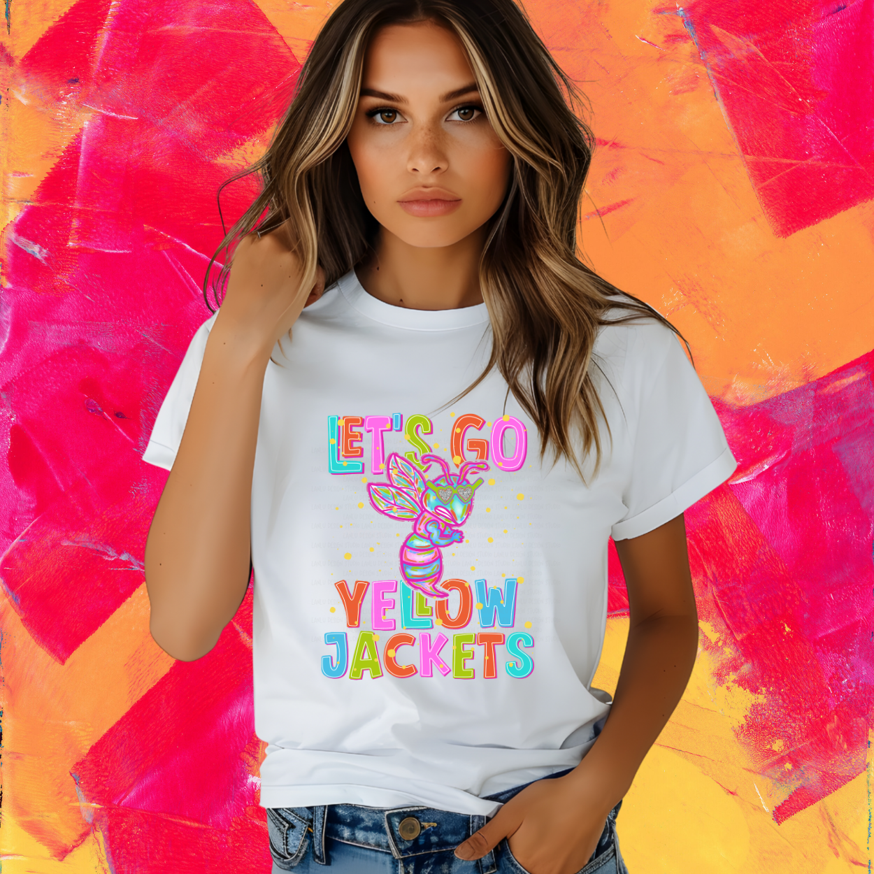 NEON LET'S GO YELLOW JACKETS | MASCOT TEE | SCHOOL SPIRIT | GAME DAY