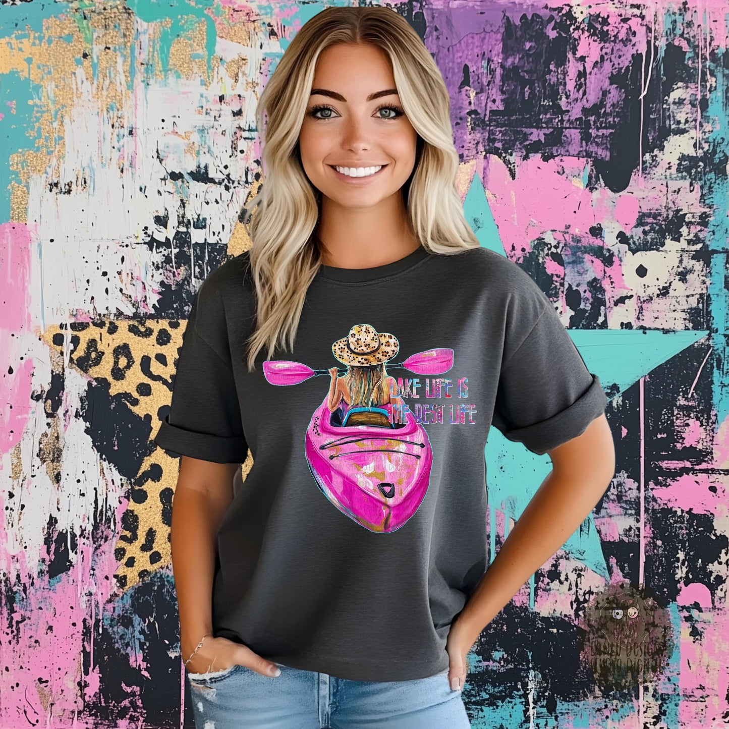 Lake Life is the Best Life Kayak Art| Vibrant Summer Decor| Digital Download for Lake Lovers| Sublimation& DTF Printable Digital Download|