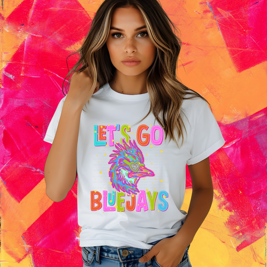 NEON LET'S GO BLUE JAYS | MASCOT TEE | SCHOOL SPIRIT | GAME DAY