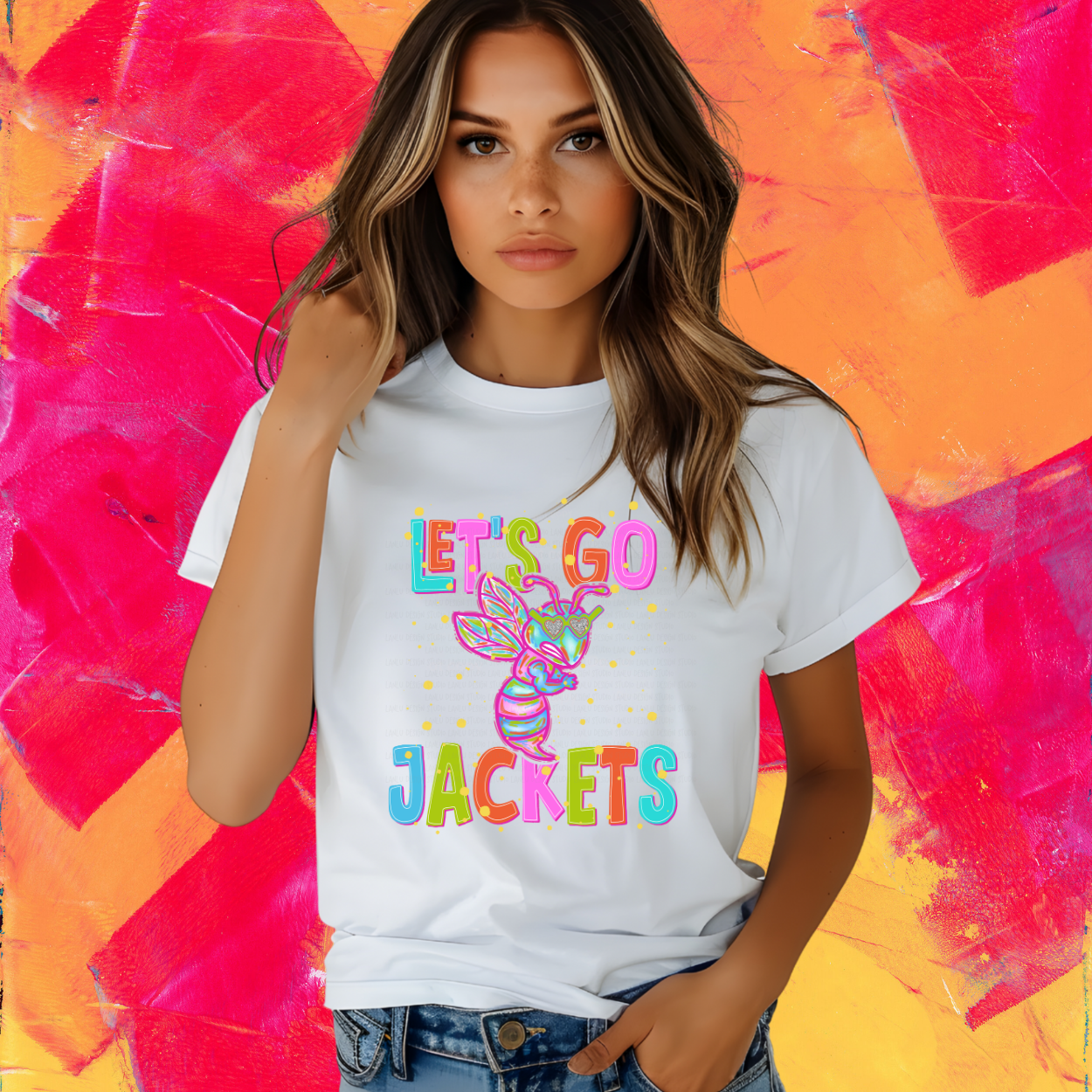 NEON LET'S GO  JACKETS| MASCOT TEE | SCHOOL SPIRIT | GAME DAY