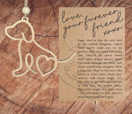 Story Card Dog Ornament| Inspirational Keepsake| Dog Lover| Unconditional Love| Unique Holiday Decoration| Car Charm