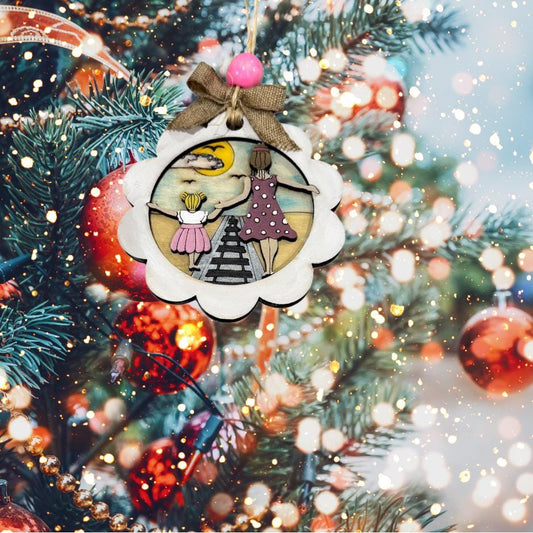 Mom & Daughter Layered Christmas Ornament| Christmas Ornaments | Handmade Christmas Gifts | Custom