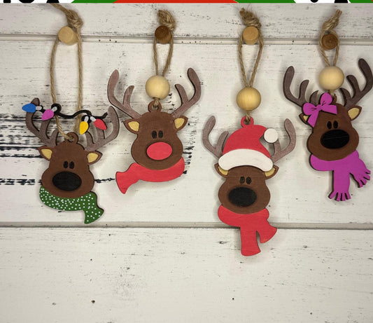Hand painted Reindeer Christmas Ornaments| Family Gift | Christmas Ornaments | Handmade Christmas Gifts | Custom