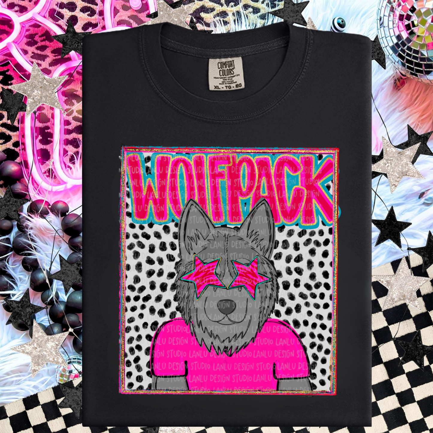 WOLFPACK PREPPY MASCOT PORTRAIT TEE | TEAM SPIRIT| GAME DAY