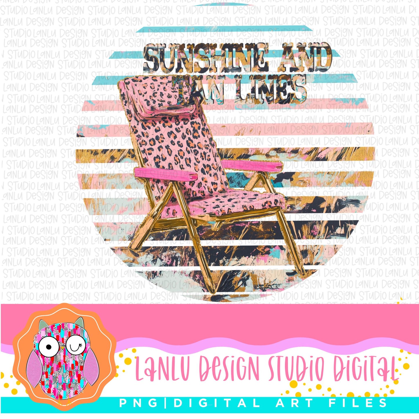 Sun Shine and Tan Lines Digital Beach Chair Art Print for Summer Decor|300 DPI Sublimation& DTF Printable Digital Download|