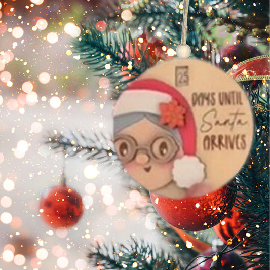 Hand painted Layered Grandma Christmas Countdown Ornament| Christmas Ornaments | Handmade Christmas Gifts | Custom