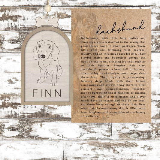 Personalized Story Card Dachshund Ornament| Heartfelt Keepsake| Dog Lover Gift| Unique Holiday Decoration| Car Charm