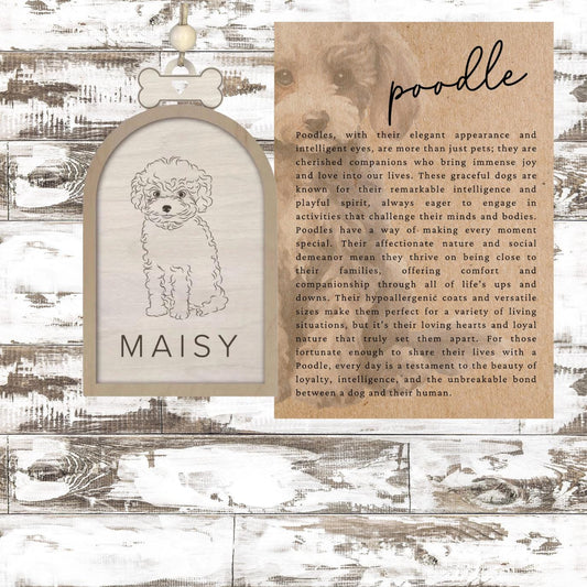 Personalized Story Card Poodle Ornament| Heartfelt Keepsake| Dog Lover Gift| Unique Holiday Decoration| Car Charm