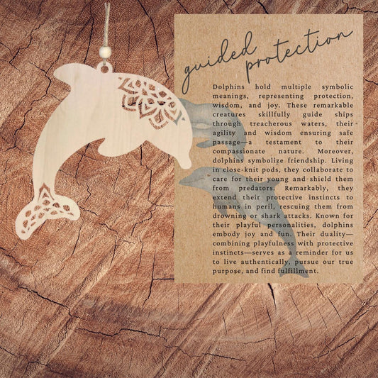 Story Card Dolphin Ornament| Guided Protection| Inspirational Keepsake| Motivational Gift| Unique Holiday Decoration| Car Charm
