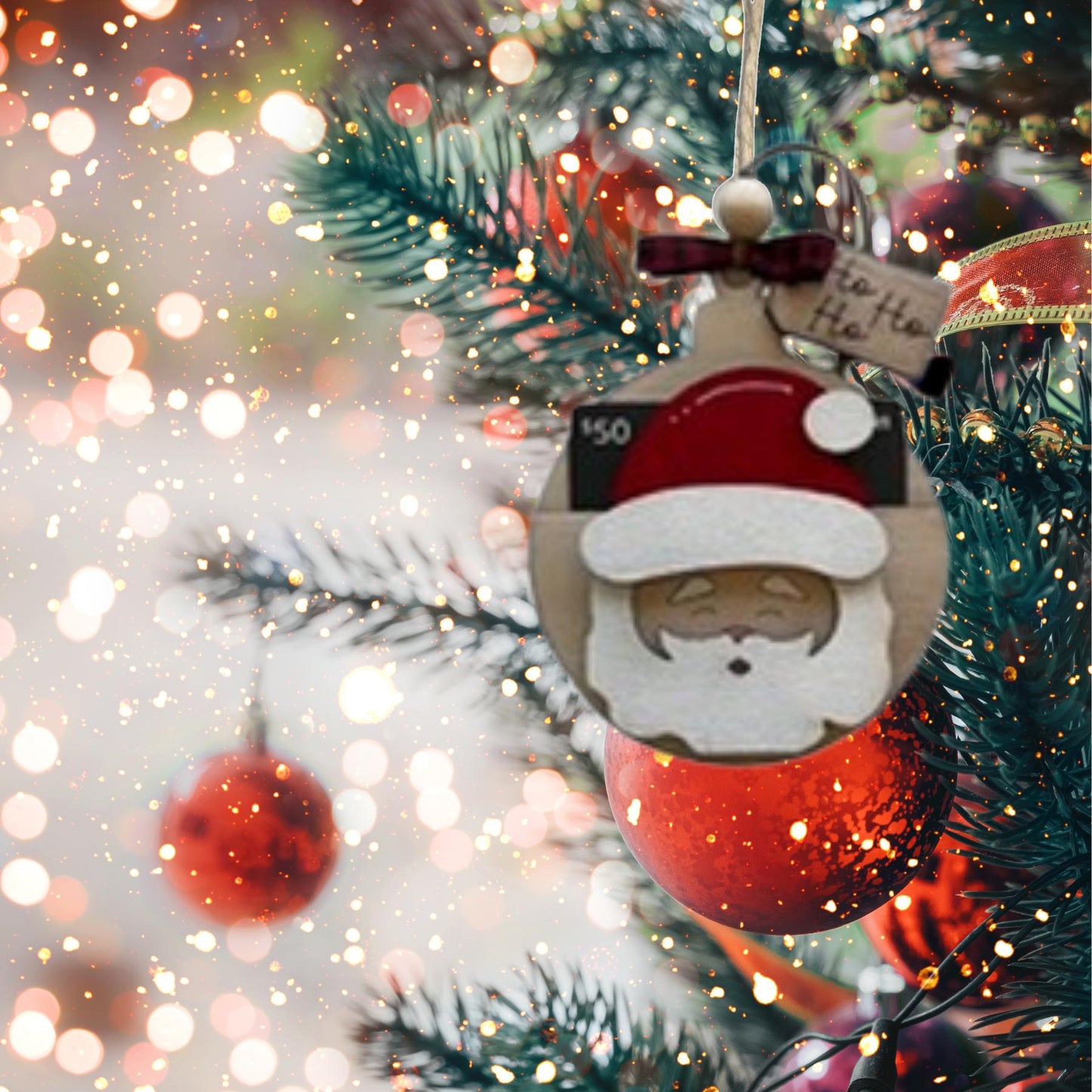 Santa Gift Card Christmas Ornament| Christmas Ornaments | Handmade Christmas Gifts | Custom