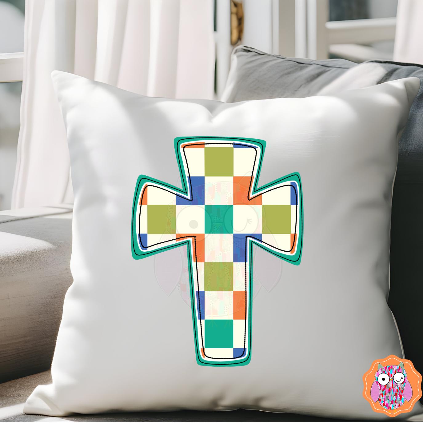 Cross Easter Kids and Adult T-Shirt | Cross Tee |Tote & Travel Bag| Tea Towel| Hand Made Pillow| Easter Gift|