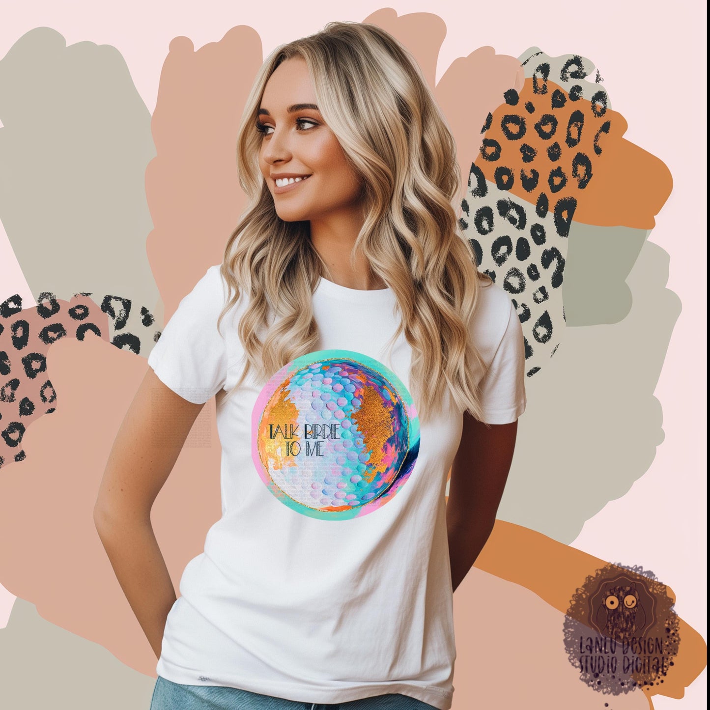 Vibrant Talk Birdie to Me Digital Art | Colorful Golf Ball Design Wall Decor ||300 DPI Sublimation& DTF Printable Digital Download|