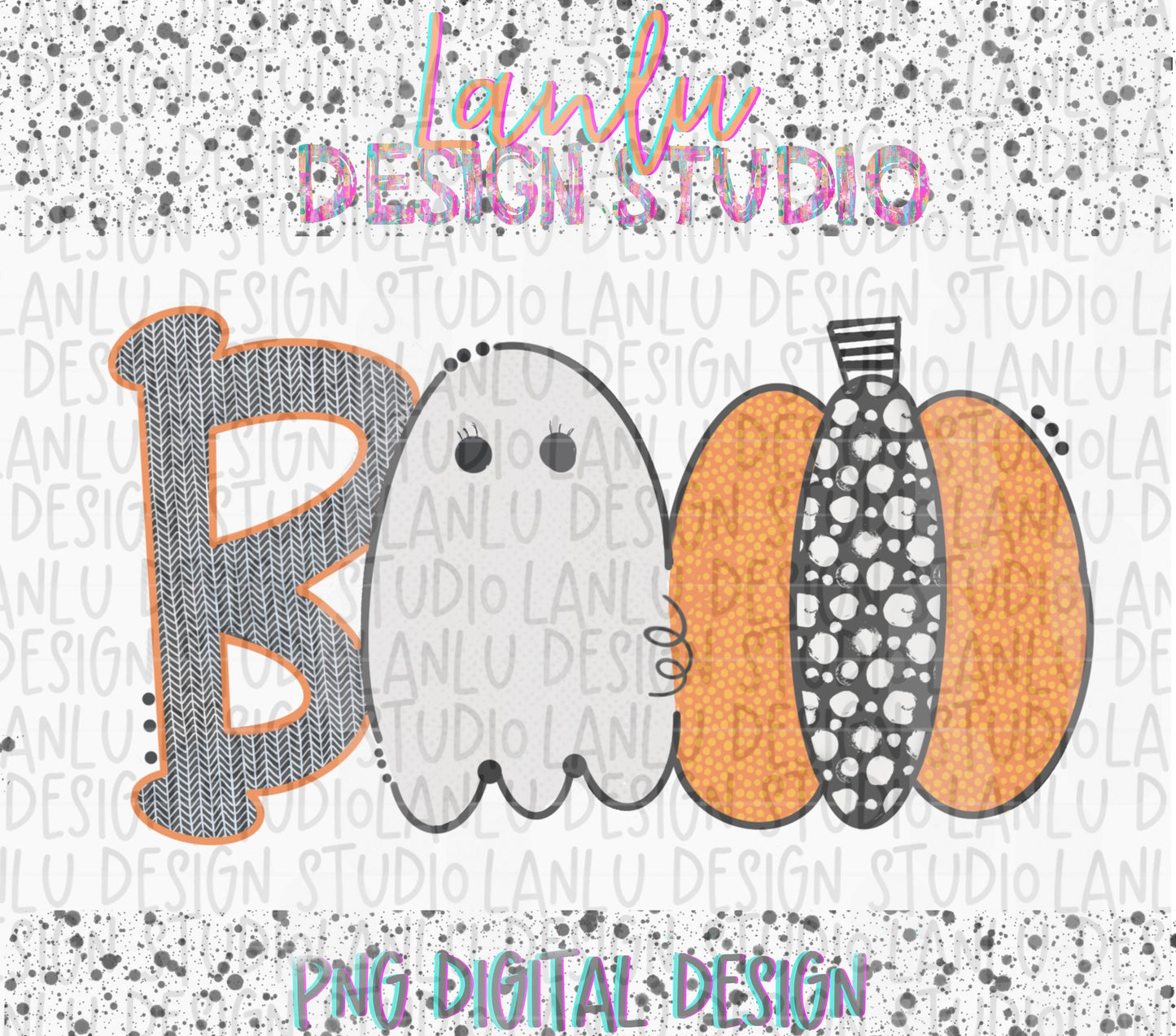 Boo Pumkin & Ghost PNG| Halloween Doodles
