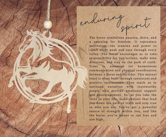 Story Card Horse Ornament| Wandering Spirit| Inspirational Keepsake| Motivational Gift| Unique Holiday Decoration| Car Charm