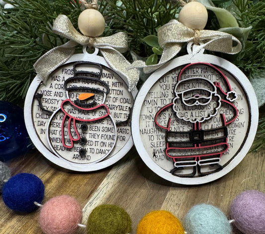 Holiday Song Christmas Ornaments| Family Gift | Christmas Ornaments | Handmade Christmas Gifts |