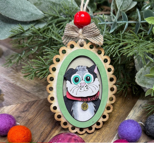 Hand painted Naughty Cat Christmas Ornament | Family Gift | Christmas Ornaments | Handmade Christmas Gifts | Custom