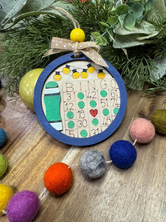 Hand painted Bingo Christmas Ornament | Family Gift | Christmas Ornaments | Handmade Christmas Gifts | Custom