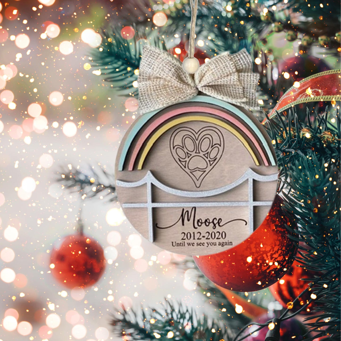 Rainbow Bridge Pet Christmas Ornament| Christmas Ornaments | Handmade Christmas Gifts | Custom