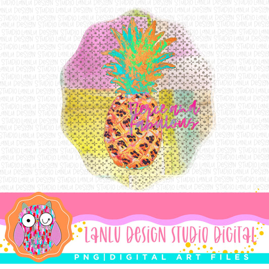 Fierce and Fabulous Vibrant Tropical Pineapple PNG Digital Design | 300 DPI Sublimation& DTF Printable Digital Download|