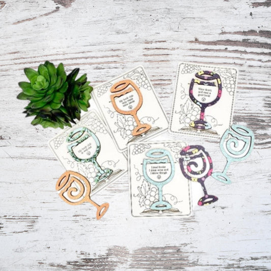 Wine Glass bookmark| Holiday stocking stuffer| S Christmas bookmark| Handmade Christmas Gifts | Custom
