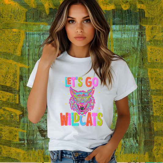 NEON LET'S GO WILDCATS | MASCOT TEE | SCHOOL SPIRIT | GAME DAY
