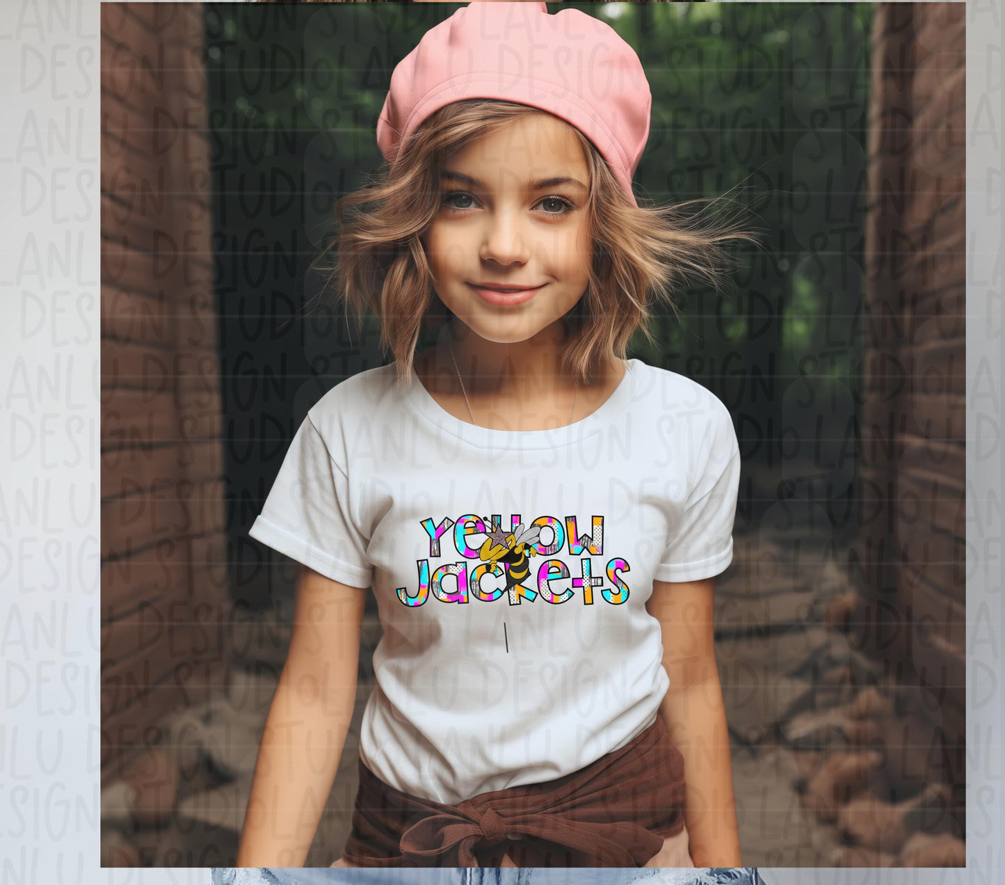 Preppy Paint Stroke Star Eyes Mascot PNG | Yellow Jackets