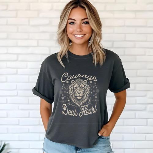 Courage Dear Heart | Everyday Christian Graphics | Christian Shirt| Jesus Shirt Designs