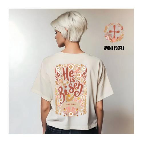 He Has Risen | Everyday Christian Graphics | Christian Shirt| Jesus Shirt Designs