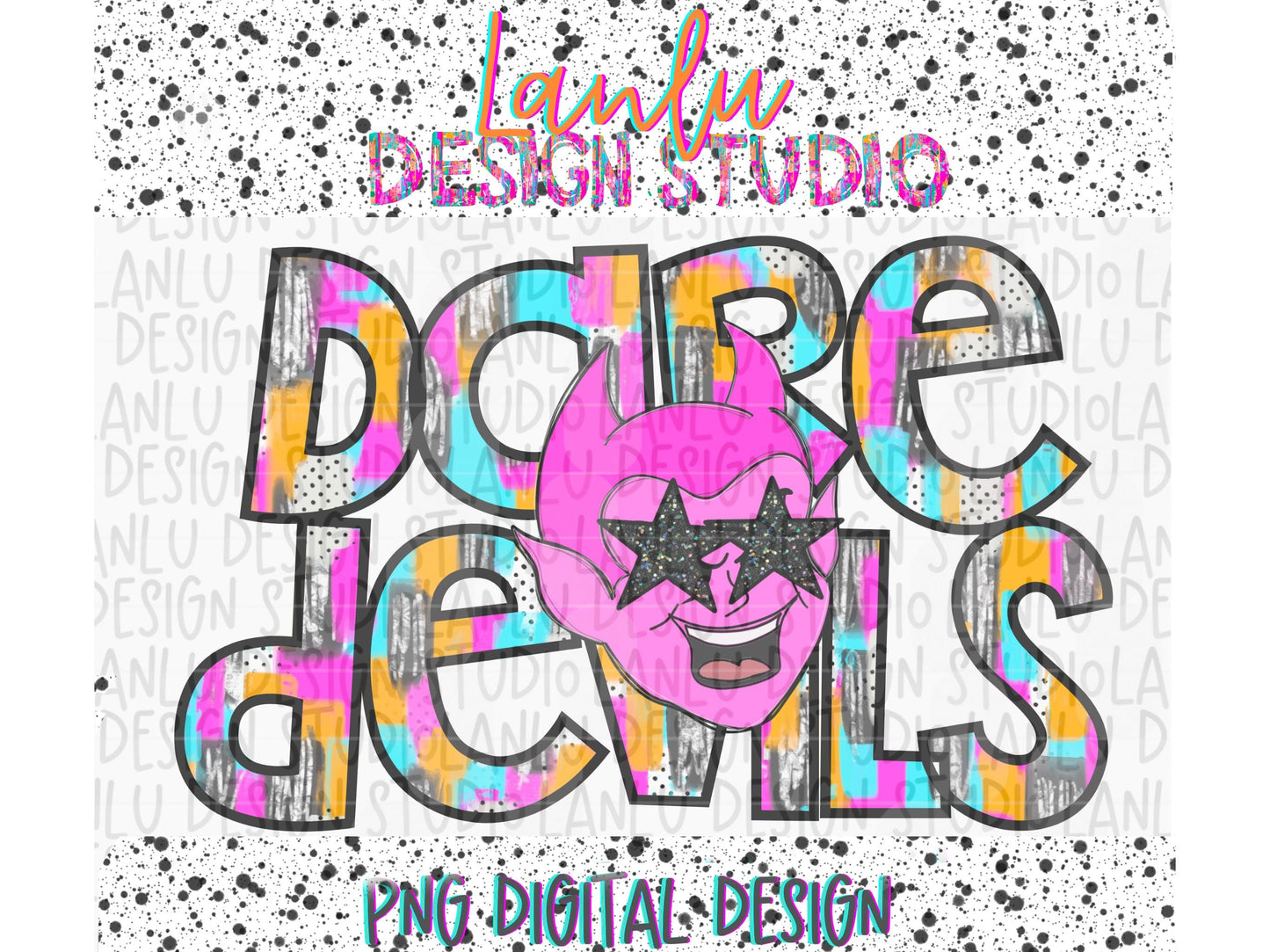Preppy Paint Stroke Star Eyes Mascot PNG | Dare Devils