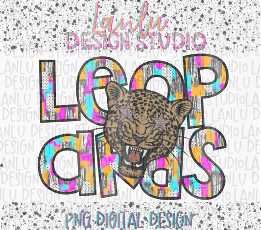 Preppy Paint Stroke Star Eyes Mascot PNG |Leopards