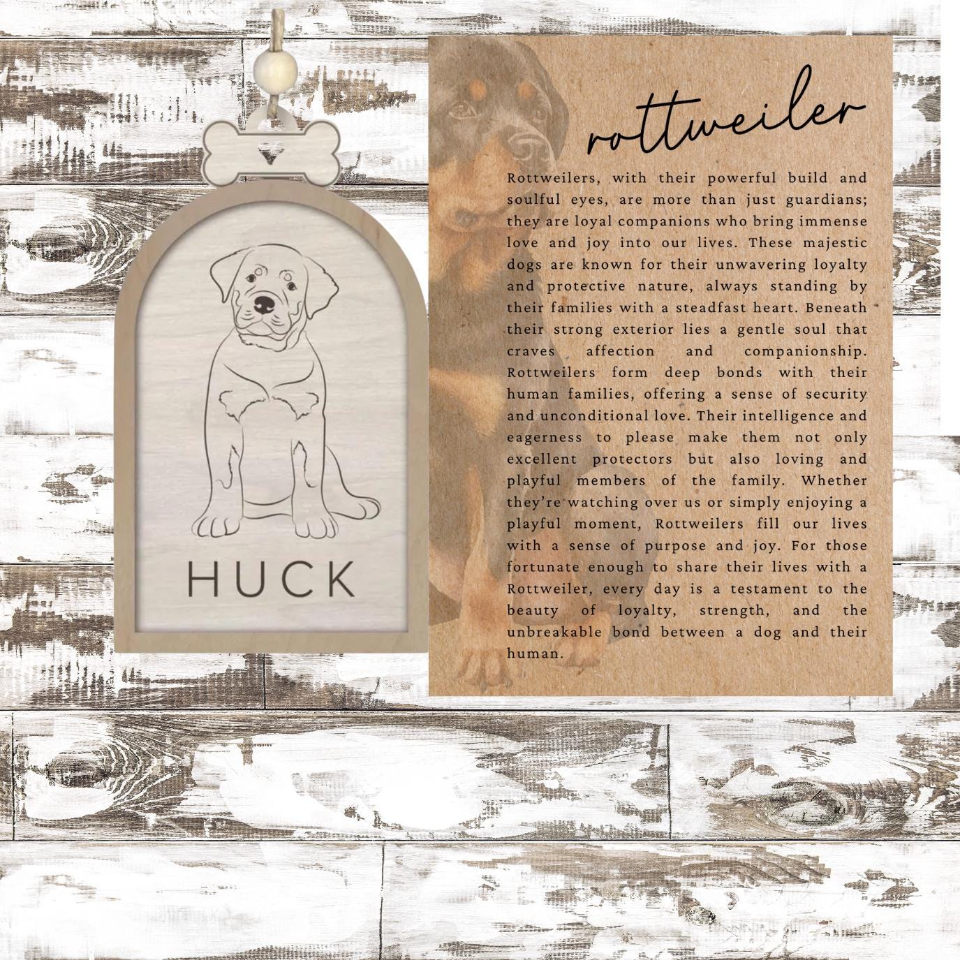 Rottweiler Personalized Story Ornament| Heartfelt Keepsake| Dog Lover Gift| Unique Holiday Decoration| Car Charm