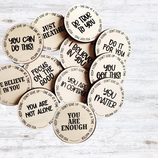 Pocket Tokens | Set of 12 | Affirmation, Reassurance recovery, addiction, mental health, inspiring | Love-Themed Valentine's gift